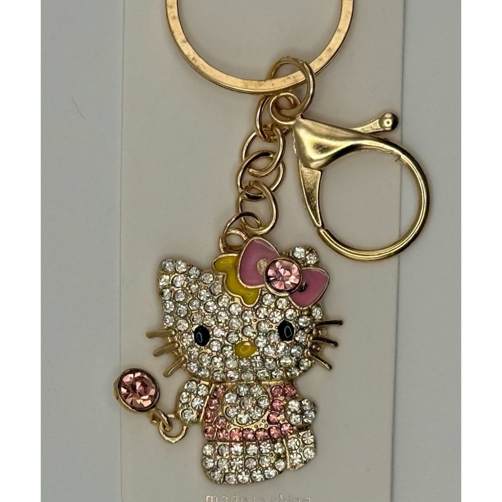 Sanrio Hello Kitty Rhinestone Keychain Bag Purse Charm